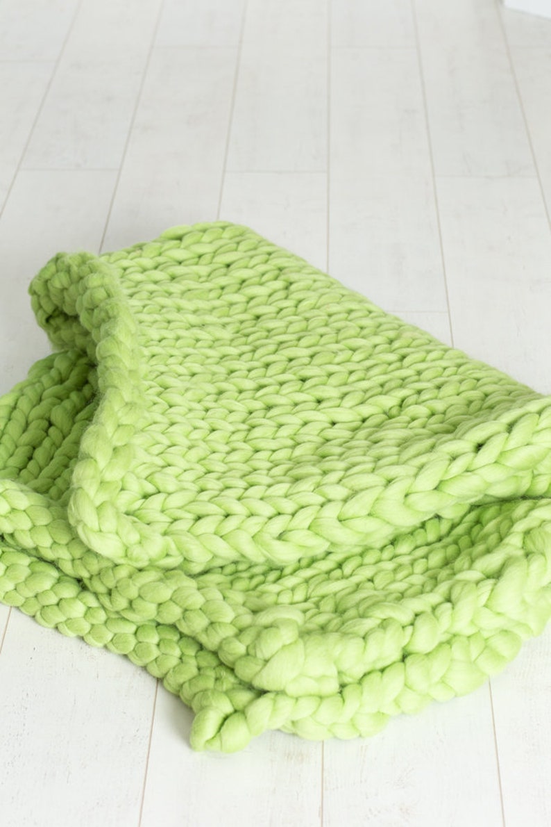 Chunky Knit Blanket Throw Blanket Merino Wool Blanket Knit Etsy