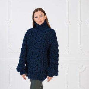 Angora , Mohair and Merino Wool Sweater , Very soft Cable Knit jumper T987