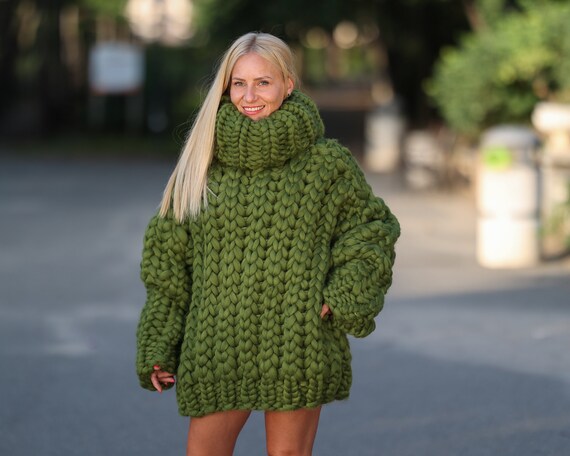 100 Merino Wool Sweater With 50 Cm Turtleneck Extra Chunky and Heavy Knit Sweater in Many Colors Super Warm Winter Sweater T1448 Etsy Canada