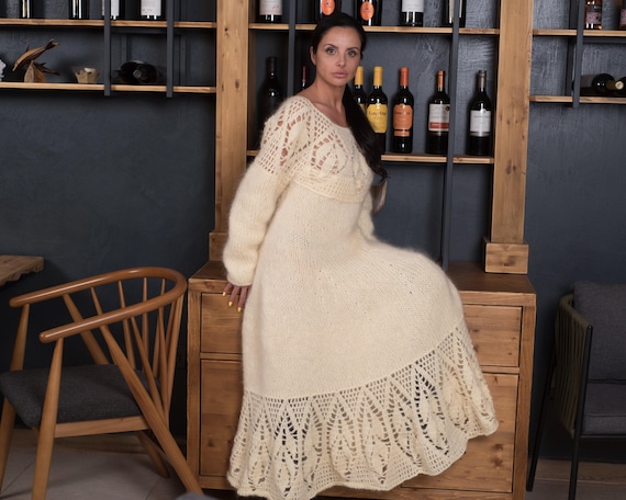 One Available Sweater in Size S, Classic Mohair Wedding Gown, Winter Bridal Dress, T847 One Available Sweater in Size S, Classic Mohair Wedding Gown, Winter Bridal Dress, T847