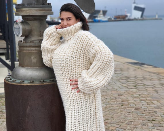 Extra Chunky Wool Sweater Dress