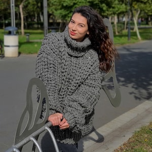 Suéter de lana de 5 hilos con picazón – Jersey de invierno de punto grueso de canalé inglés T901