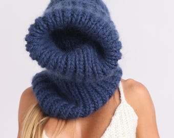 帽子 mix knit scarf MV Kids - Beanie and Scarf - Navy