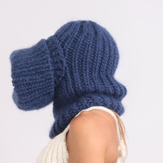 VIAVANDA 2WAY HOODED MUFFLER KNIT ライトブルー 2WAY HOODED MUFFLER KNIT / IVORY – VIAVANDA
