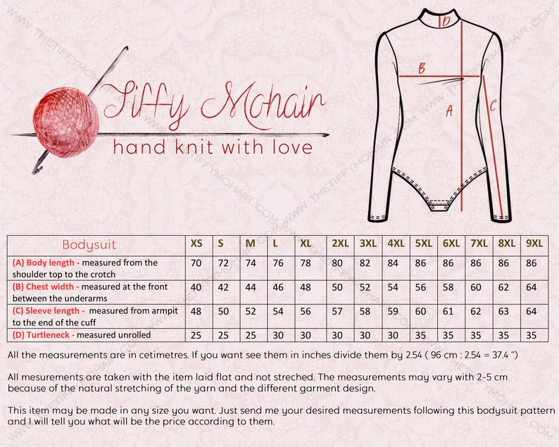 Brushed Mohair Bodysuit – Fluffy Hand-Knitted One-Piece with 70 cm Extra Long Turtleneck T1982 image 3
