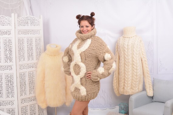 ★韓国人気★LOOKPLE★LOOK METO WOOL CHECK SWEATSHIRT Cable Knit Hooded Zip Up Sweater CO306 - Korean Women's