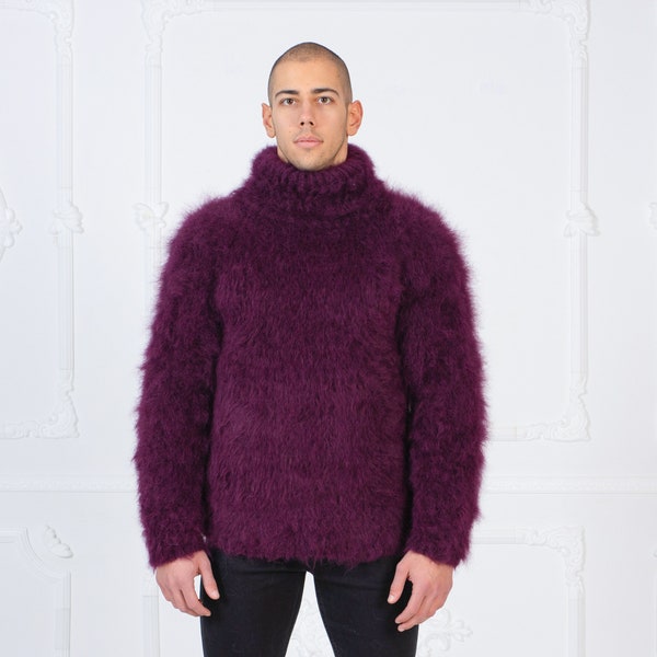 Hairy  Suri Alpaca Sweater, Long Haired Lamma Jumper T989M