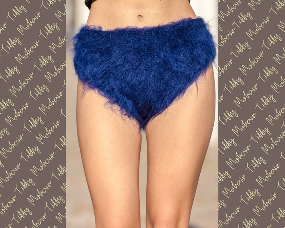 Mohair Panties, Fluffy Bries, Hand Knitted Panties Winter