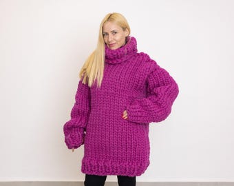 5 kg Chunky Wool Sweater – Huge Hand-Knitted Oversized Pullover T1523