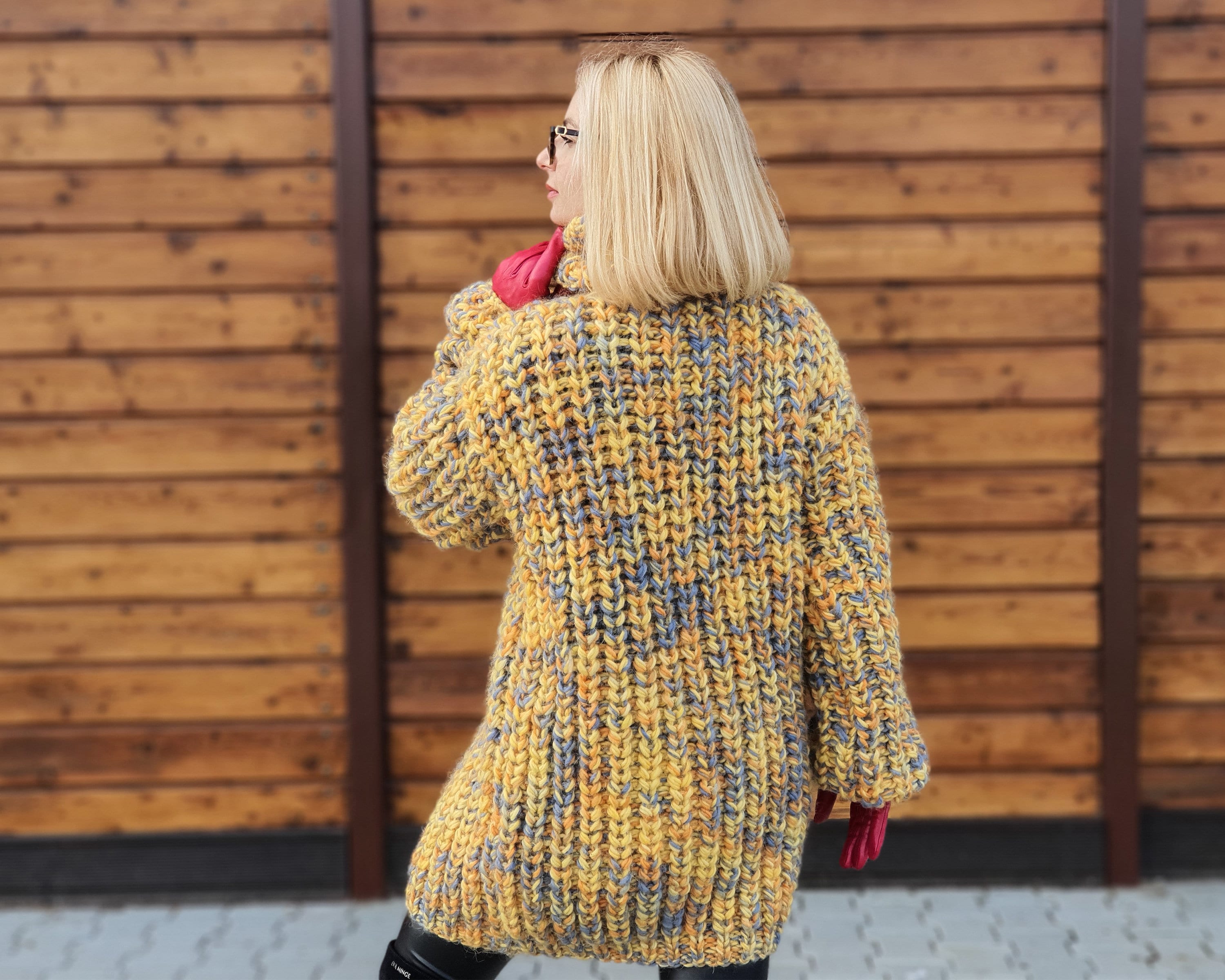 oversized yellow sweater