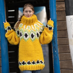 Extra Soft Icelandic Merino wool sweater , Lopi Turtleneck Pullover, Nordic Merino Jumper T1287