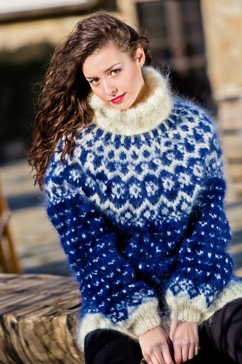 Lopi Mohair Sweater Icelandic knit pattern T219 | Etsy