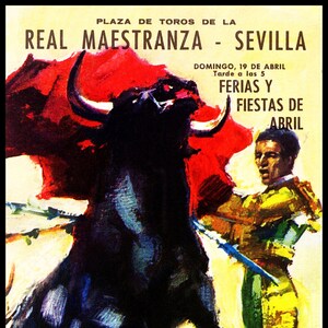 Bullfighting - Plaza De Toros De Sevilla #5 Canvas Art Poster 12&quot;x 24&quot;