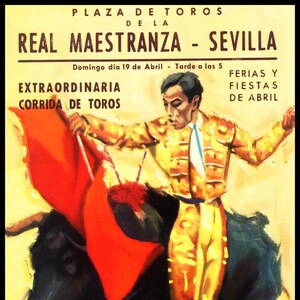 Bullfighting - Plaza De Toros De Sevilla #2 Canvas Art Poster 12&quot;x 24&quot;1