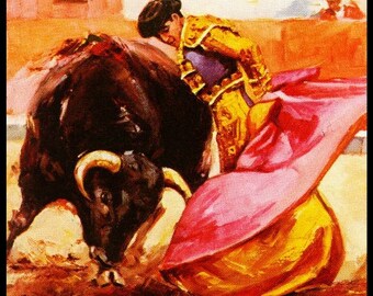 Bullfighting Plaza De Toros De Vista Alegre #1 Canvas Art Poster 12/"x 24