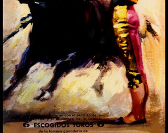 Bullfighting Plaza De Toros De Valencia #17 Canvas Art Poster 12/"x 24