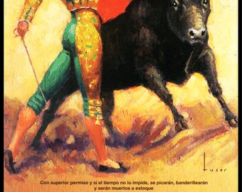 Bullfighting Plaza De Toros De Vista Alegre #1 Canvas Art Poster 12/"x 24