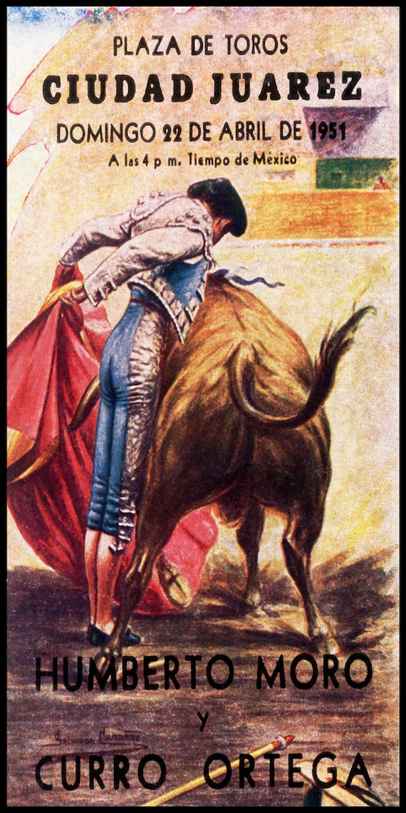 Bullfighting Plaza De Toros De Ciudad Juarez #7 Canvas Art Poster 12/"x 24/"