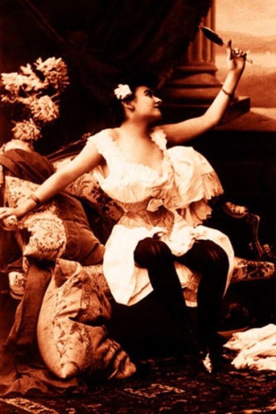 Vintage Risque Nude Exotic Erotic Corsets 018 Canvas Art | Etsy