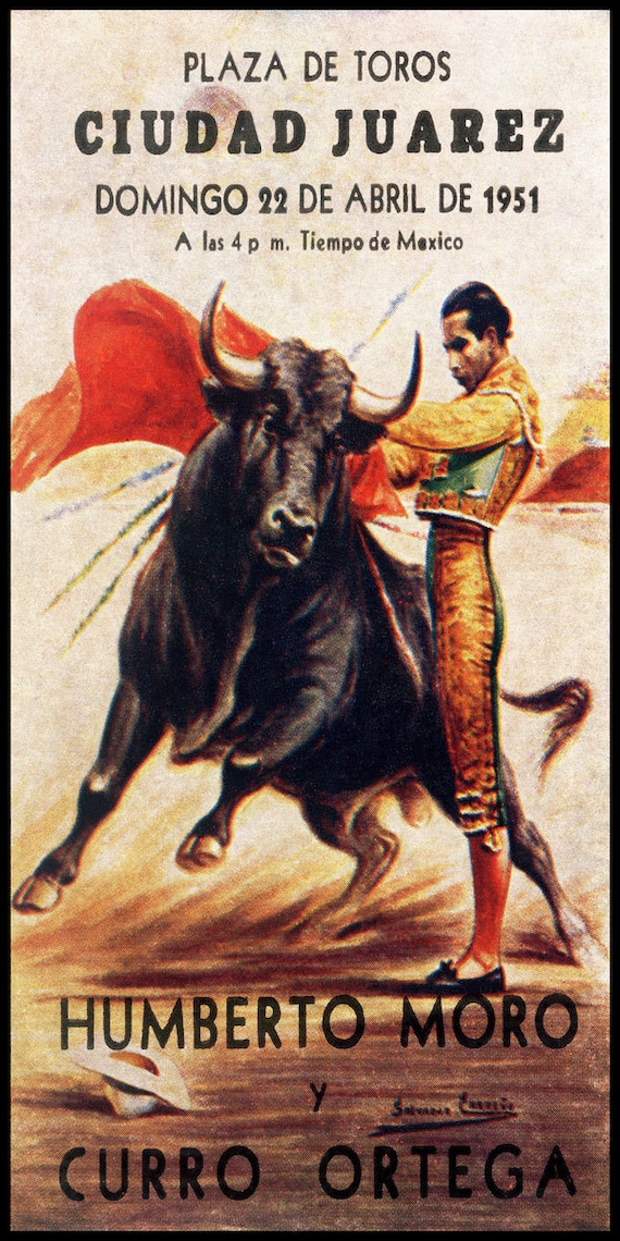 Bullfighting Plaza De Toros De Ciudad Juarez #12 Canvas Art Poster 12/"x 24/"