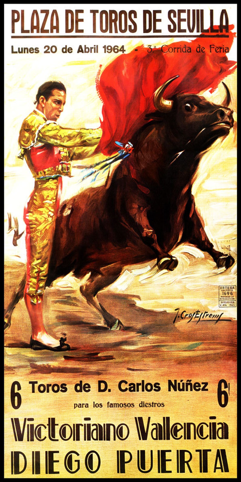 Plaza De Toros De Madrid #4 Canvas Art Poster 12/"x 24/" Bullfighting