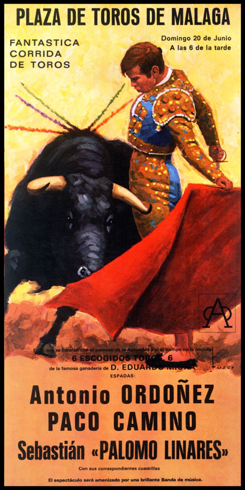 Bullfighting Plaza De Toros De Malaga 6 Canvas Art Poster 12x 24 - Etsy