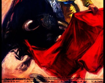 Bullfighting - Plaza De Toros De Sevilla #1 Canvas Art Poster 12&quot;x 24&quot;