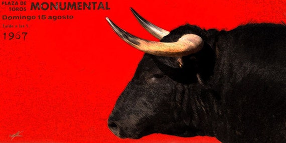 Canvas Art Poster 12/"x 24 Bullfighting Vintage Poster #33