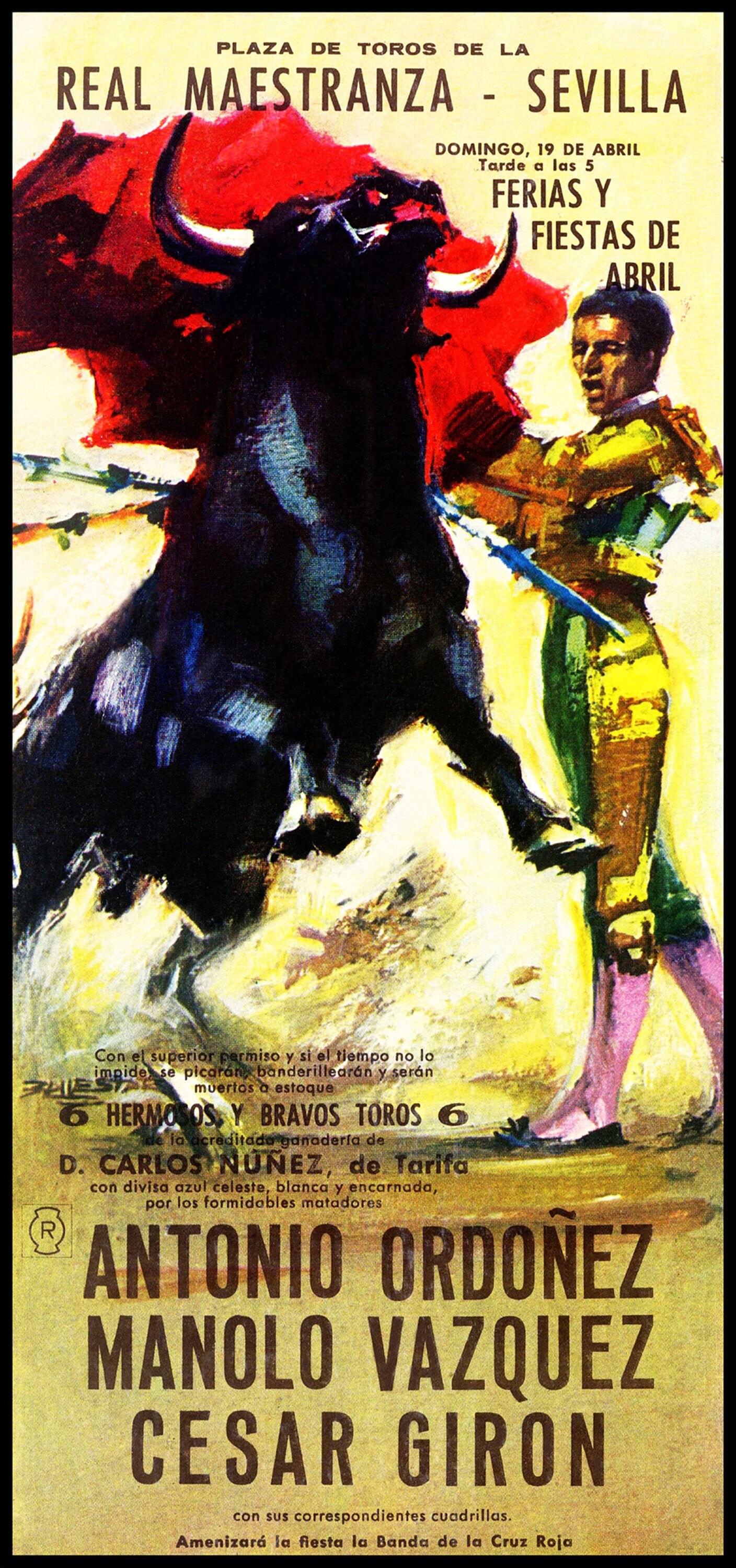 Bullfighting - Plaza De Toros De Sevilla #5 Canvas Art Poster 12"x 24"
