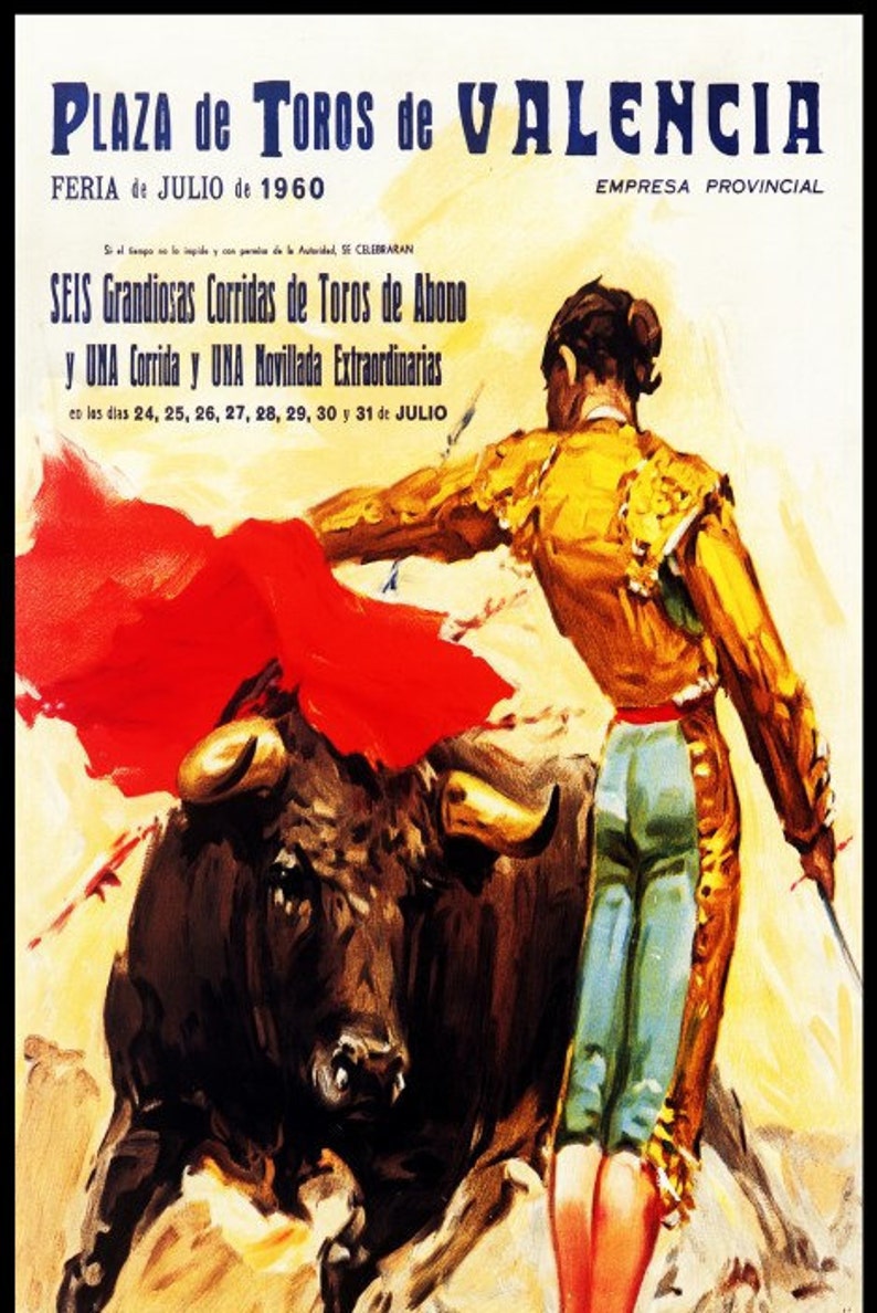 Plaza De Toros De Valencia #21 Canvas Art Poster 12/"x 24 Bullfighting
