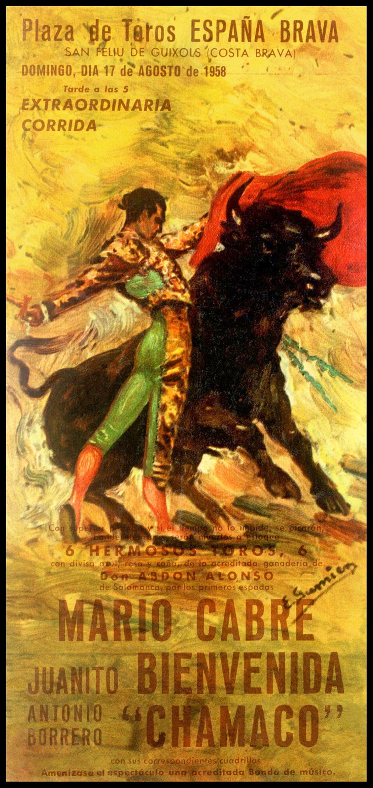 Bullfighting - Plaza De Toros De Espana Brava #6 Canvas Art Poster 12"x 24"