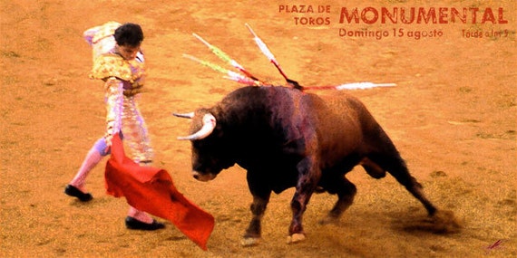 Bullfighting Plaza De Toros De Valencia #17 Canvas Art Poster 12/"x 24
