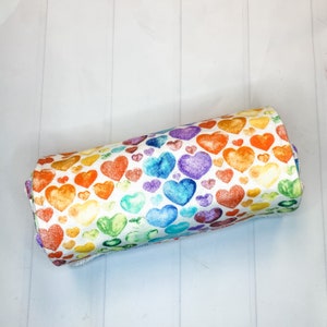 Rainbow hearts Reusable Paper Towels Rainbow Paper Towels Reusable Paper Towel Roll Unpaper towels set of 4 or 8 Cloth wipes image 1