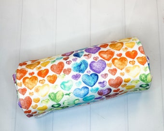 Rainbow hearts Reusable Paper Towels | Rainbow Paper Towels | Reusable Paper Towel Roll | Unpaper towels | set of 4 or 8 | Cloth wipes