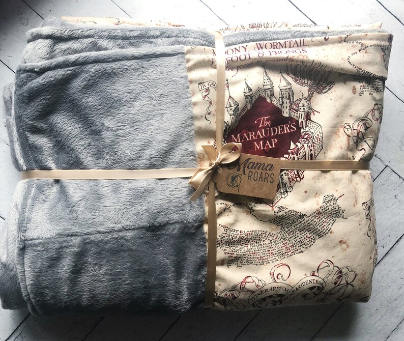 teen gift magic school blanket baby gift Potter blanket marauders map blanket baby blanket marauders map baby blanket cuddle blanket