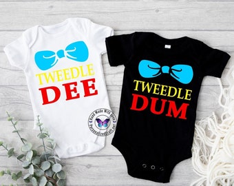 TWEEDLE DEE and TWEEDLE Dum Matching Family T-Shirt, Alice in Wonderland Disney Couples Tee, Disneyland Family Trip, Best Friends Tee