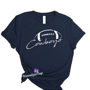 Cowboys Fan Inspired Ladies Tee T-Shirt, First Dallas Trip Outfit, Personalized Custom Cowboys TShirt, Custom Woman's Cowboys Football Shirt