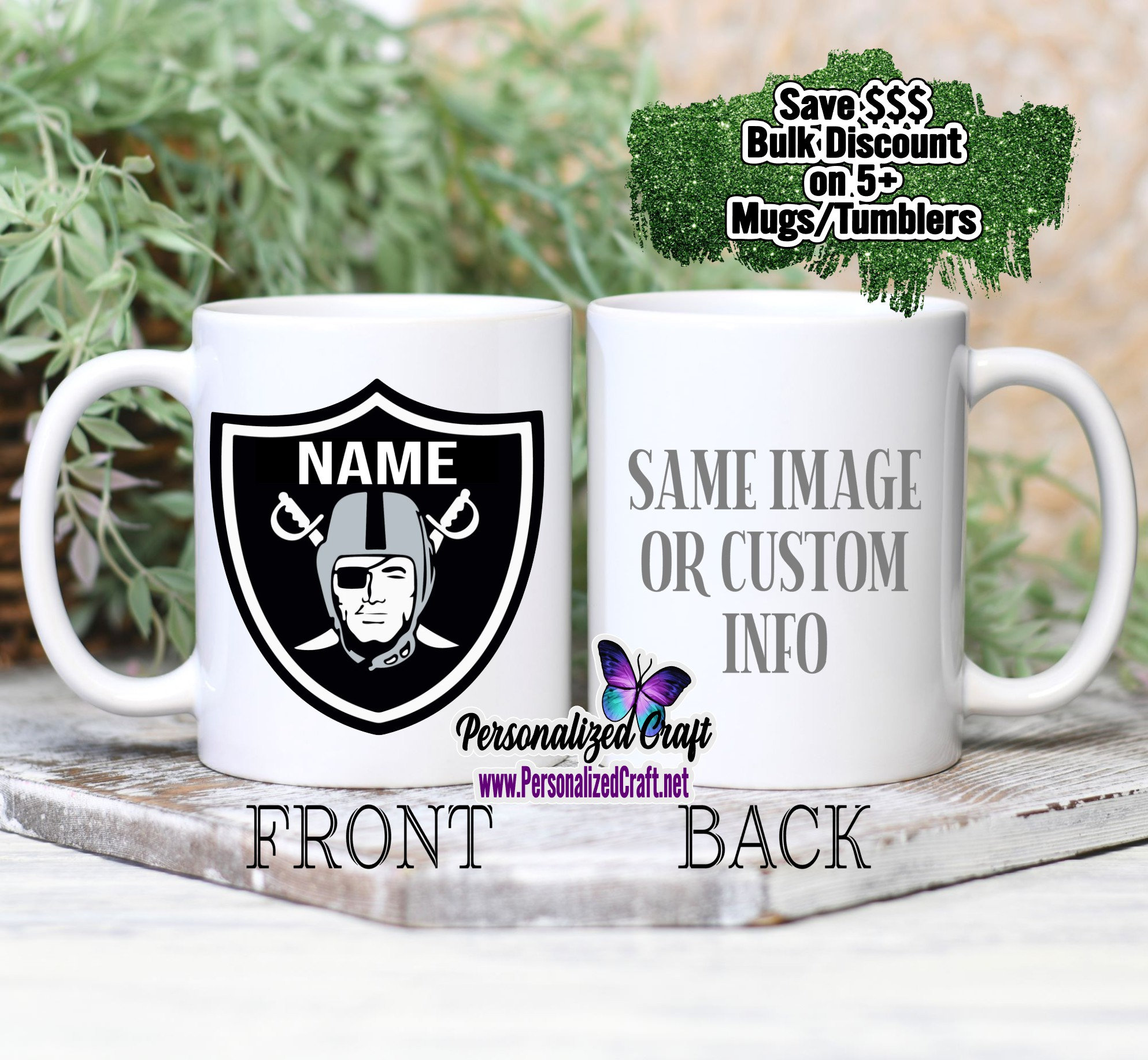 Rico Industries NFL Football Las Vegas Raiders Black  Personalized 16 oz Team Color Laser Engraved Speckled Ceramic Coffee Mug :  Sports & Outdoors