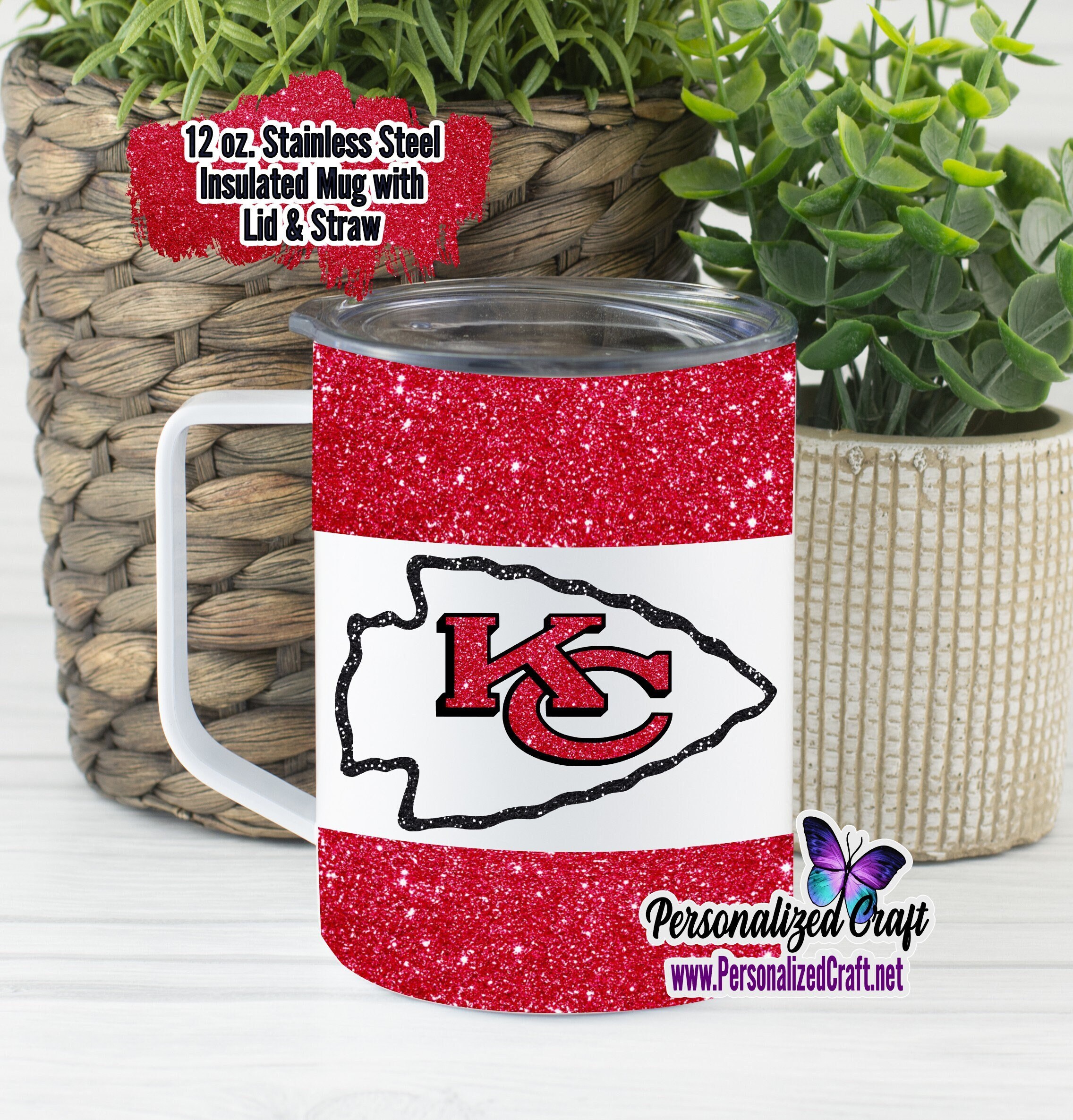 Simple Modern NFL 40oz Tumbler with Handle and Straw Lid | Football Thermos Gifts for Men, Women, Christmas | Trek | Kansas City Chiefs