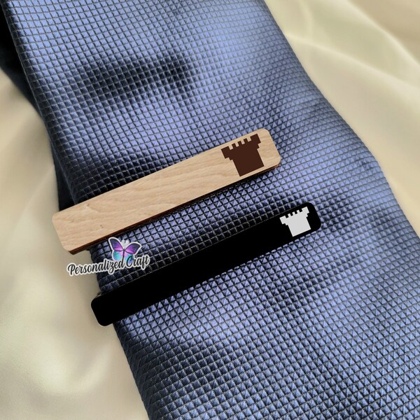 JW Jehovah's Witness Watchtower Tie Clips Bars, Acrylic and Wood, Personalized Engraving, Custom Men's Tie Accessory, Gift for JW Assembly