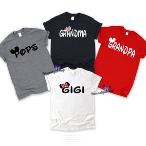 Disney NANA PAPA Mickey Mouse Minnie Mouse Inspired T-shirt, Disney