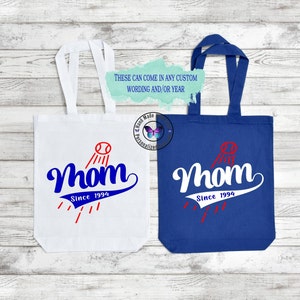 Dodgers Custom Bag MOM seit, DODGERS FAMILIE Baseball Canvas Tote, süße Dodgers Oma Personalisierte Dodgers Name Tasche Nana Mimi Schwester Coach