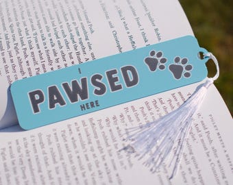 Cat Paw Bookmark with Tassel – "I Pawsed Here" Gift