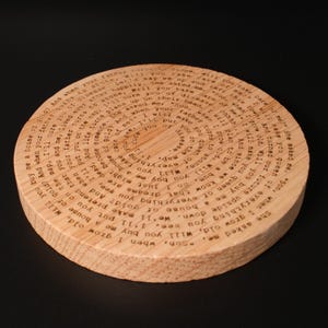 Posavasos de roble con letra de canción personalizada / Regalo con letra personalizada / Madera grabada redonda / Música imagen 8