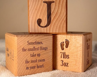 Personalised Baby Birth Block | Newborn Keepsake | Custom Birth Details Present | Wooden Baby Name Cube | Christening Naming Gift