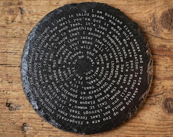 Personalised Song Lyric Slate Coaster – Engraved Custom Music Lyrics Gift