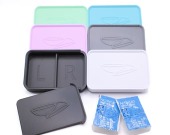 Disposable Contact Lens Holder with Sliding Lid – Travel Case for Disposable Lenses – Various Colours