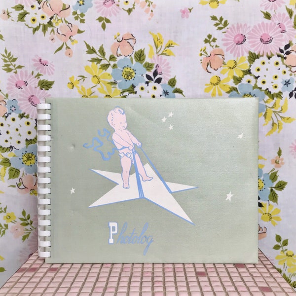 Vintage 1940s unused blank photo album baby book