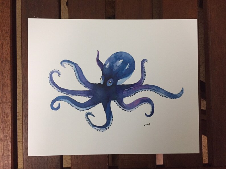 Octopus Watercolor Original