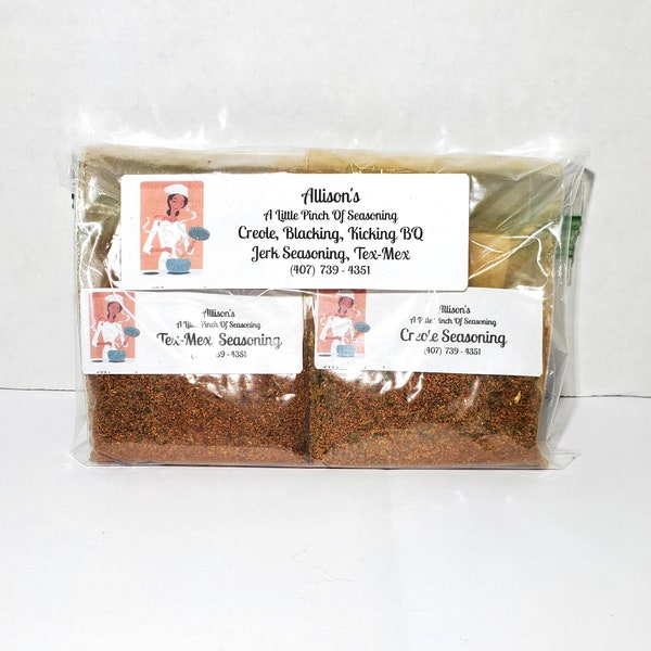 Variety Bag - Creole, Blackening, Kicking BQ, Jerk, Tex-Mex Seasonings